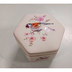Porcelanas Ibis Aveiro Portugal Porcelain Trinket Box Octagon Shape